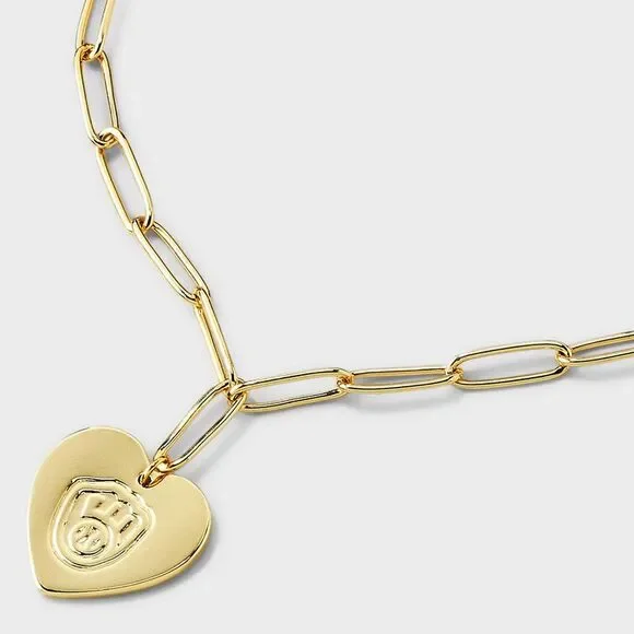 Luv Aj - Bijoux Sport by Luv Aj MLB Gold Logo Heart Coin Pe Gold - Picture 4 of 4